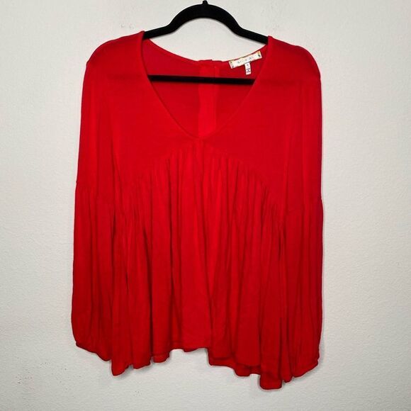 Anthropologie Eri + Ali Red Shay Blouse - Picture 2 of 7